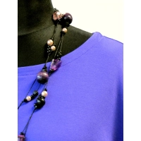 Bluzeczka Diana z pięknymi falbaniastymi rękawami - chabrowa